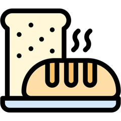 Vector Icon Bread, Ciabatta, Food And Restaurant, Italian, Food