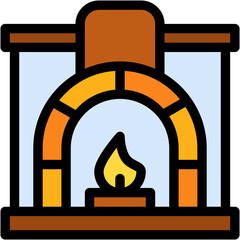 Vector Icon Pizza Oven, Pizza, Stone Oven, Fire, Italian, Food And Restaurant