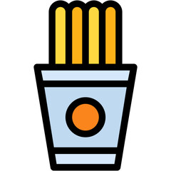 Vector Icon Grissini, Breadsticks, Italian Food, Appetizer, Food And Restaurant