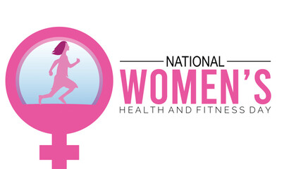 National women’s health and fitness day is observed every year on September.banner design template Vector illustration background design.