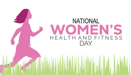National women’s health and fitness day is observed every year on September.banner design template Vector illustration background design.