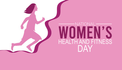 National women’s health and fitness day is observed every year on September.banner design template Vector illustration background design.