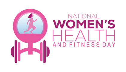 National women’s health and fitness day is observed every year on September.banner design template Vector illustration background design.