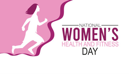 National women’s health and fitness day is observed every year on September.banner design template Vector illustration background design.