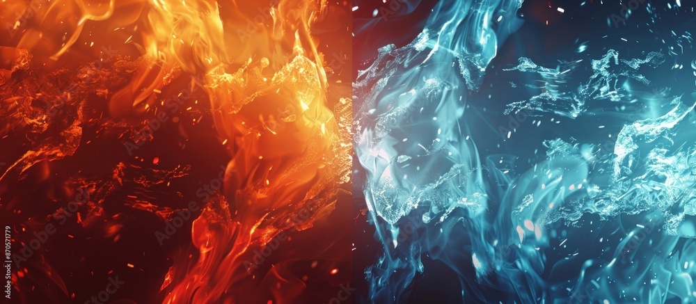 Poster Fire and Ice Abstract Art