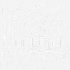 embossed image of the house