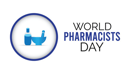 World Pharmacists day is observed every year on September .banner design template Vector illustration background design.