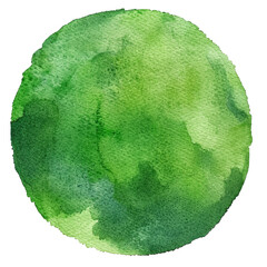 green watercolor hand-painted round circle isolated on white or transparent png © David Kreuzberg