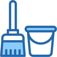 Vector Icon Cleaning, Mop, Bucket, Washing, Clean