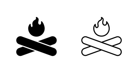 Camp Fire Vector Icon