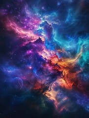 Fototapeta premium Photography of colorful space galaxy cloud nebula