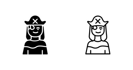 Female Pirate Vector Icon