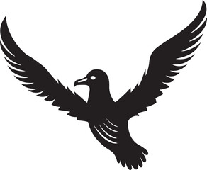 Obraz premium Flying Albatross bird silhouette vector image