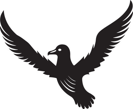 black bird flying wings spread clip art preview