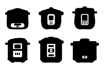 Rice cooker illustration icon set