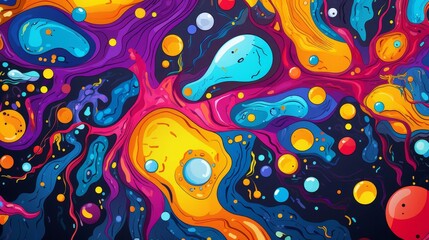 abstract health flat design top view energetic theme cartoon drawing vivid