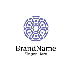 Abstract symmetric Mandala Pattern Logo Design Template