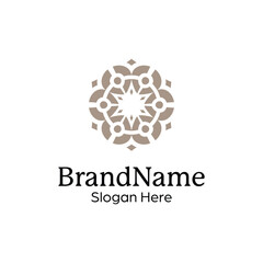 Fototapeta premium Abstract symmetric Mandala Pattern Logo Design Template