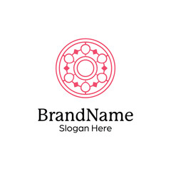 Abstract symmetric Mandala Pattern Logo Design Template