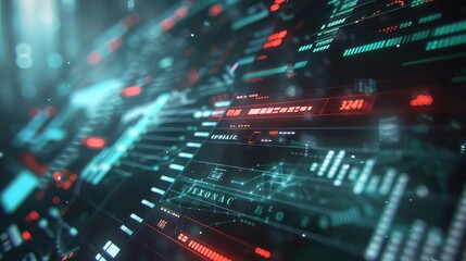 perspective screen monitor schedule financial visualization data analytics digital datum graph binary background net futuristic hologram interface map illustration blur sharpened.