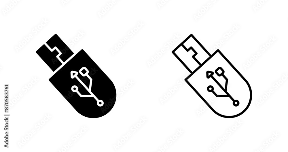 Sticker usb vector icon