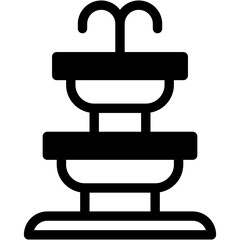 Vector Icon Fountain, Garden, Parks Fountain Park, Architecture City