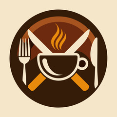    menu, label, eatery, logotype, cafes, vintage, spoon, knife, cooking, badge, emblem, business, fresh, insignia, signs, drawing, illustration, vector, design, fork, symbol, icon, template, set, isol