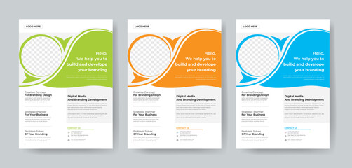 Corporate Business Flyer template layout 3 color design concept in the template.
