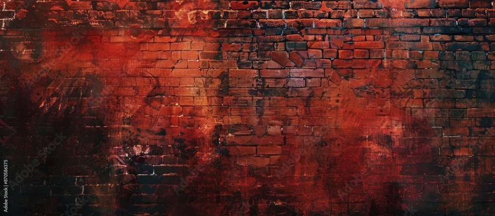 Leinwandbilder An artistic backdrop of a textured red brick wall with a blurred background showcasing intriguing artistic noise, ideal for a copy space image.