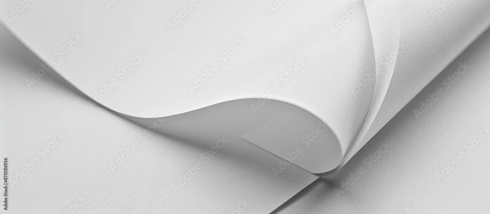 Poster Close-up view of white paper texture featuring a fold line in the middle, suitable for a copy space image.
