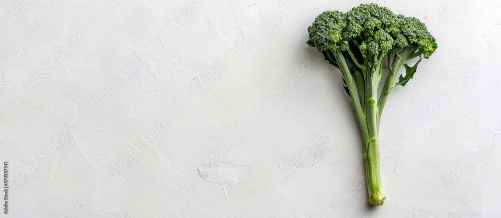 Poster Broccolini standing alone against a white backdrop with ample copy space image.