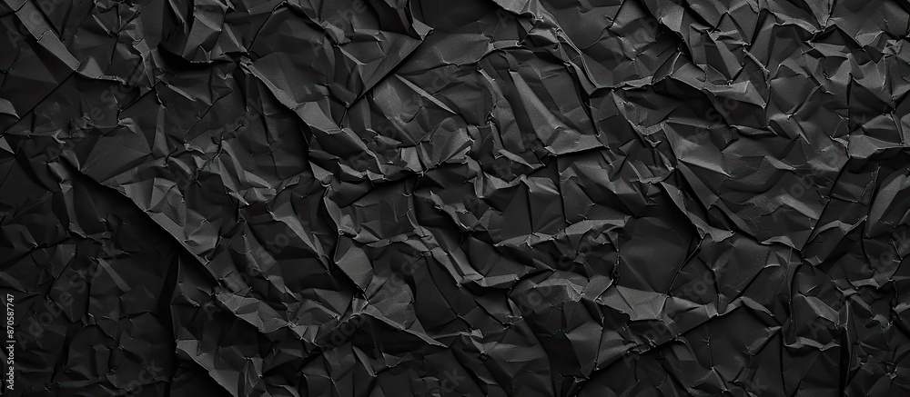 Leinwandbilder Background featuring a texture of crumpled black paper with a design suitable for including copy space image.