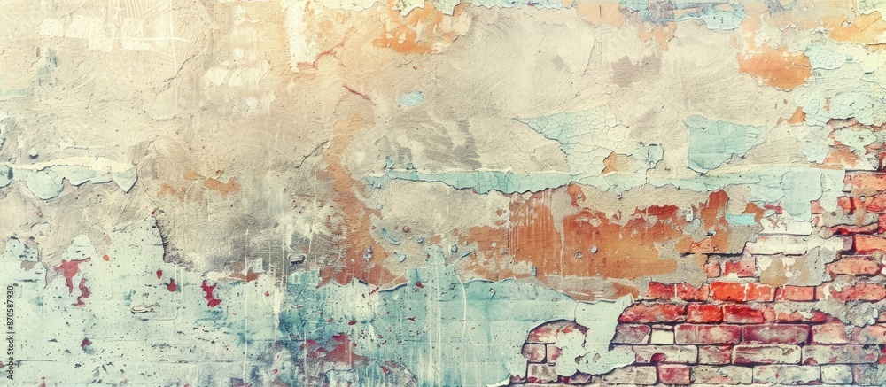 Leinwandbilder Abstract background with a soft-colored brick-patterned concrete wall texture offering ample copy space image.