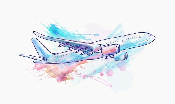 recommend clip art: Continuous line paper plane, airplane vector art background. Abstract doodle email, mail plane, travel dream concept air. Business trip Vector abstract illustration flying ship in sky. 