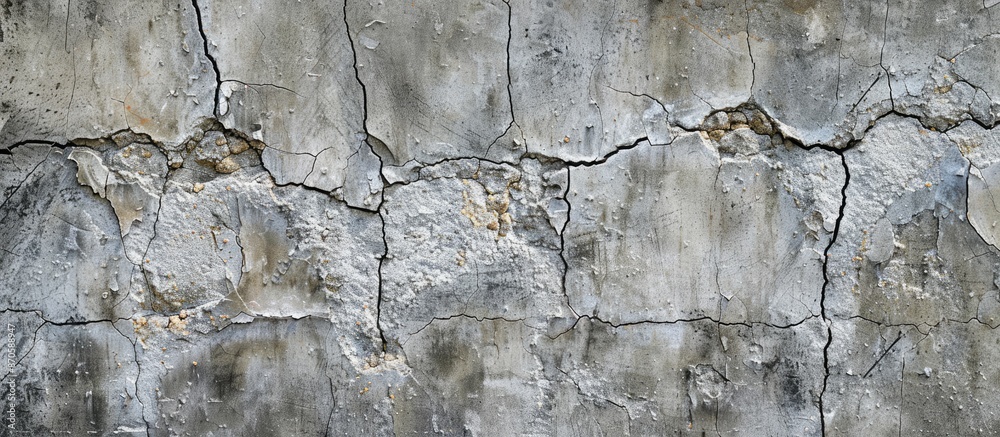 Poster Background featuring an eerie wall with an uneven cement texture and cracks, suitable for copy space image.