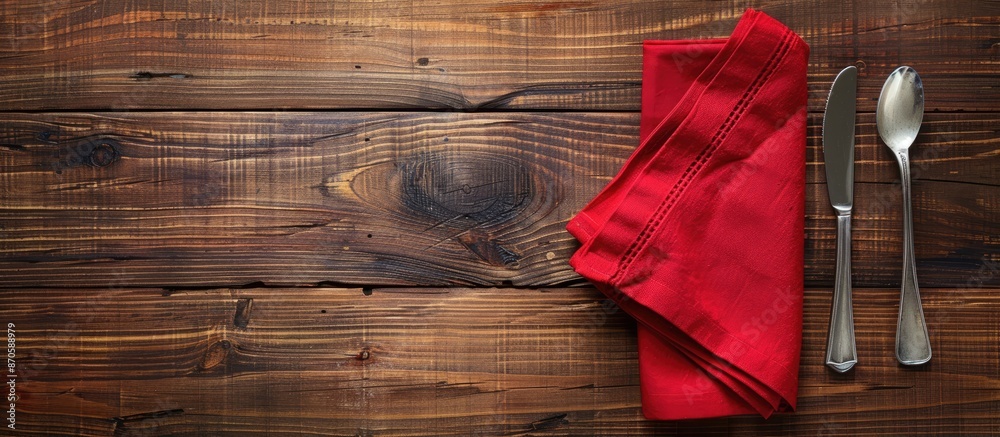 Aufkleber Basis servings displayed on a wooden background with a red napkin, allowing for copy space image.