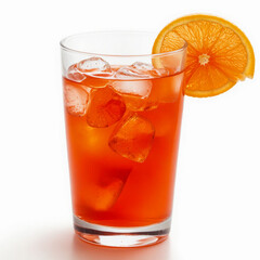 Alcoholic Aperol Spritz Cocktail in glass, isolated on white background