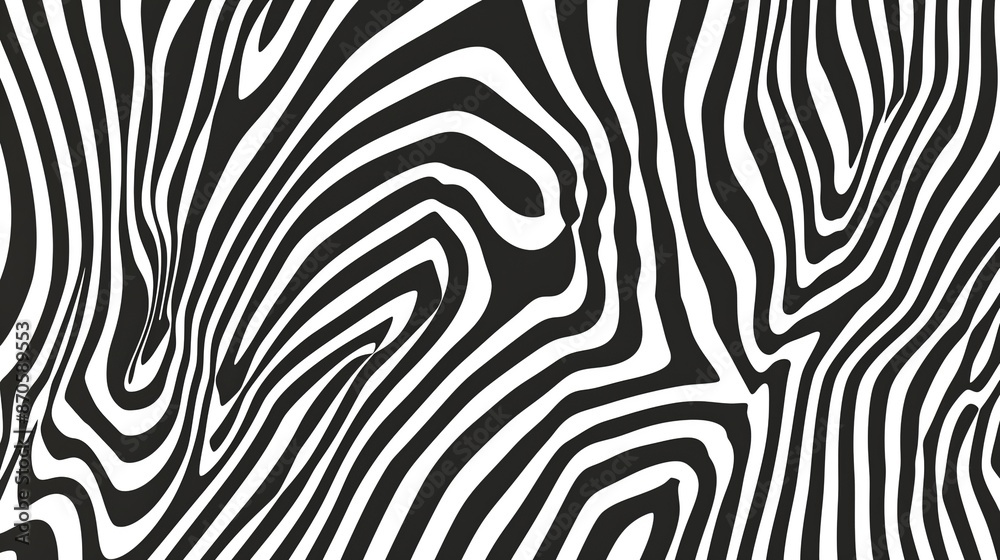 Wall mural trippy flat lines, digital background, minimalist, black and white colors