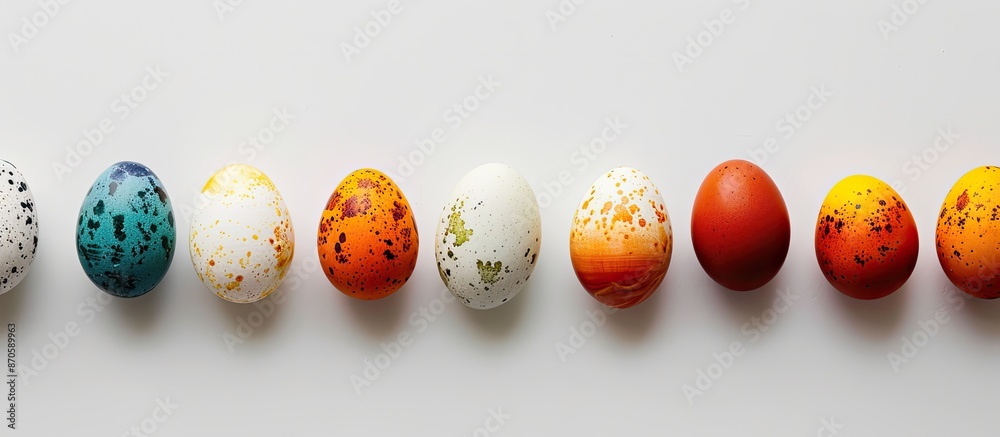 Aufkleber Easter eggs displayed against a white backdrop with ample copy space image.