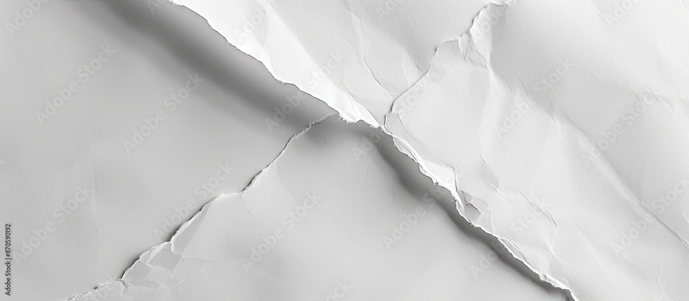 Poster Close-up view of white paper texture featuring a fold line in the middle, suitable for a copy space image.