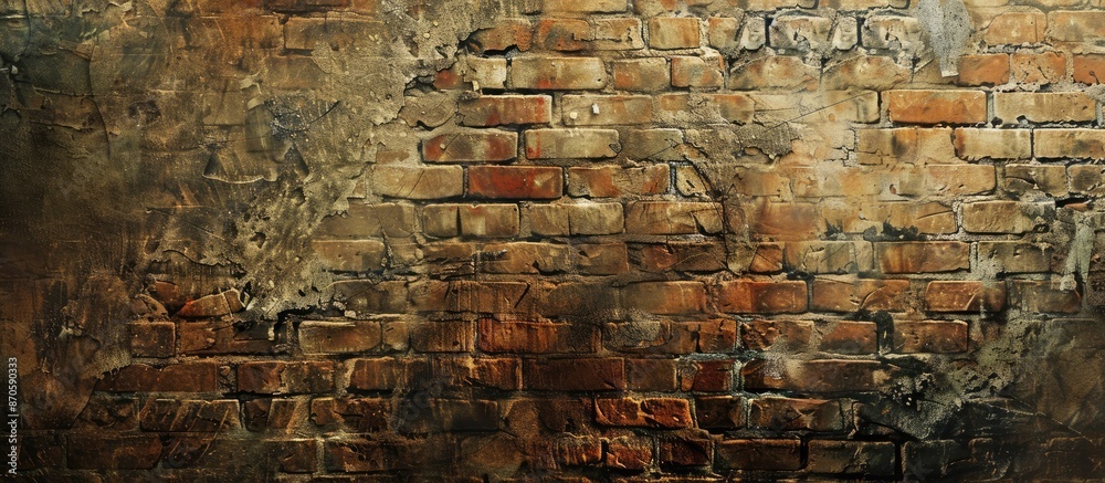 Aufkleber antique brick wall with textured surface serving as a backdrop, offering copy space for text or imag