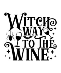 Witch way to the wine SVG Halloween SVG T-shirt Designs Bundle