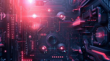 Obraz premium Graphic design background of tech scene. space area for text