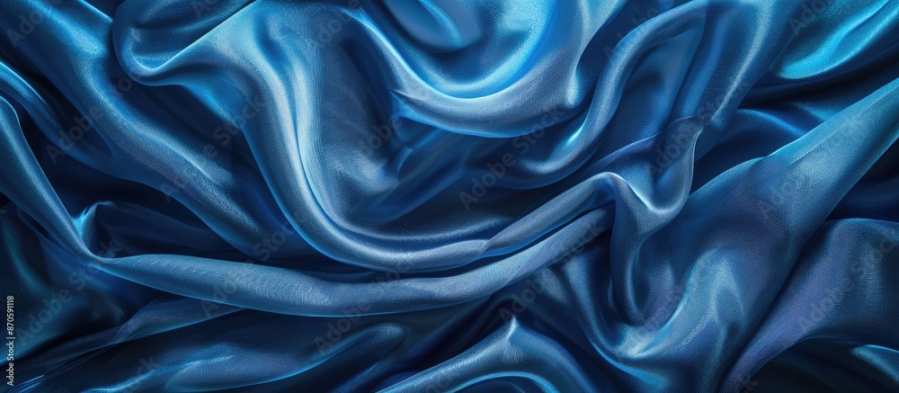 Poster blue fabric texture background with copy space image.