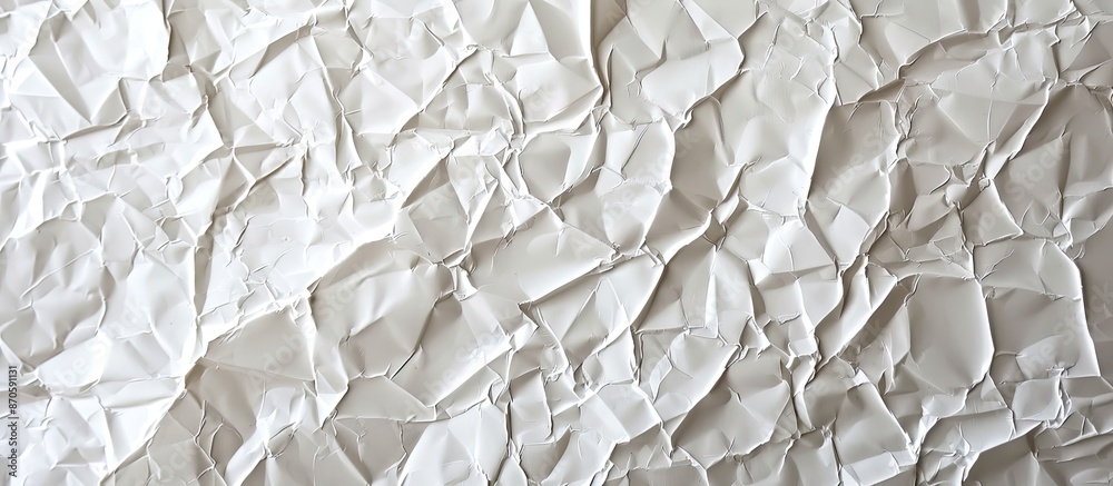 Aufkleber background featuring a textured white crumpled paper for copy space image.