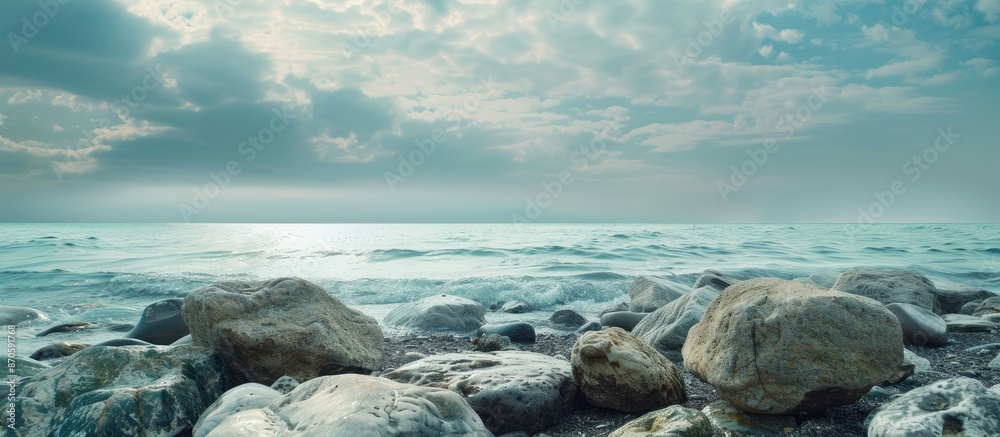 Poster beautiful fine art prints featuring stunning sea rocks against a mesmerizing background with a high-