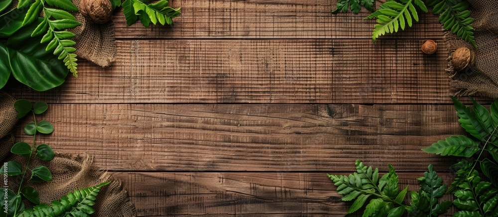 Poster Concept on a wooden background with copy space image.