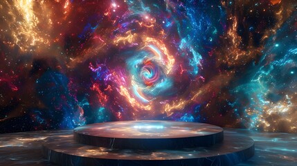 Obraz premium Cosmic Stage for Product Presentation.