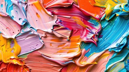 Abstract oil painting pattern thick brushstrokes and rich colors