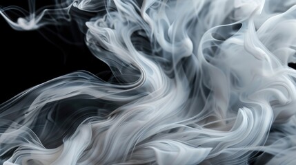 Abstract smoke pattern with swirling shapes and shades of gray